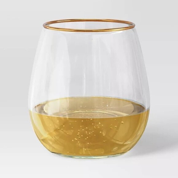 Threshold‎ 4pc Stemless Wine Glass Set Gold - Target - Picture 3 of 4